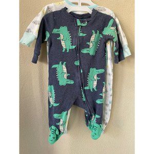Carters Gator Zip Front Sleeper / Gerber Cloud Zip Front Sleeper - Set of 2